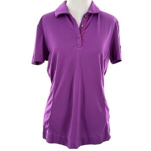 Puma womens top size M purple athlete popover polo wick dry outdoors